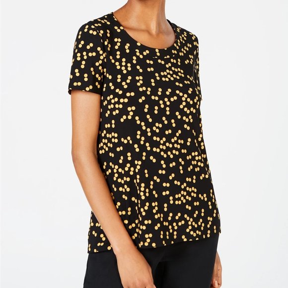 Anne Klein Women's Dot Print Crewneck Top